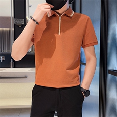 2025夏季新款高品质短袖T恤翻领Polo衫撞色领半袖2257-特P48，男装T恤，电商D342