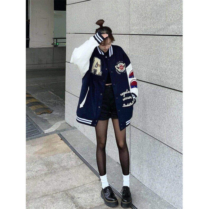 美式高街刺绣棒球服男女春秋潮牌字母情侣外套痞帅夹克LM055-P65,男装夹克,星座1008