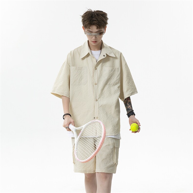 青少年运动套装男款2025新款夏季美式宽松短袖短裤两件套,男装牛仔裤,星座516