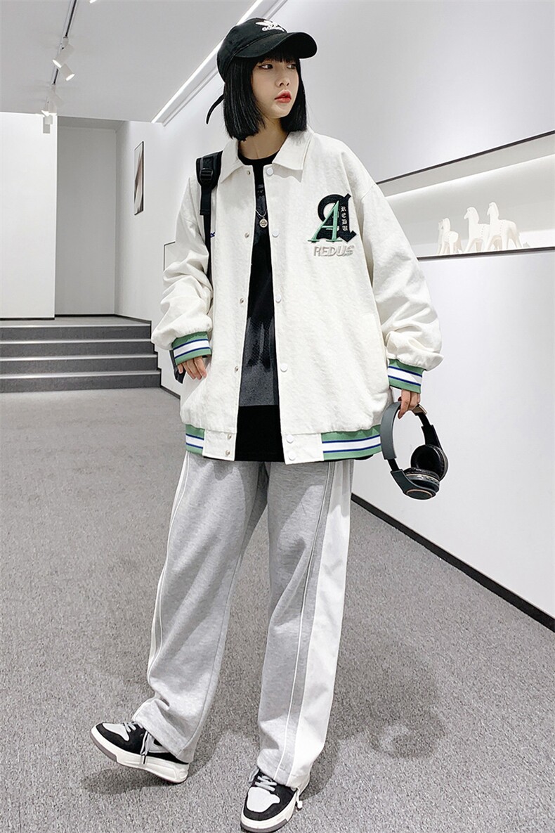 秋装新品刺绣夹克情侣款2023中性风男女同款棒球服外套8007-P85,男装夹克,电商A441-1