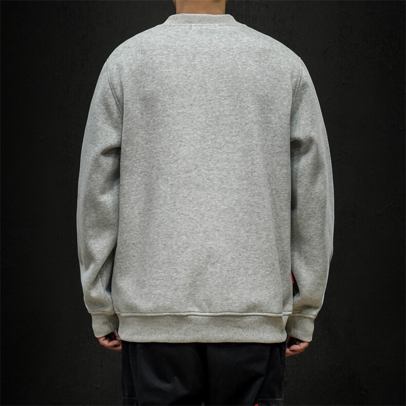 2019冬季新款马切达日系大码宽松休闲纯色加绒加厚卫衣男W656-P50,男装卫衣,电商A001
