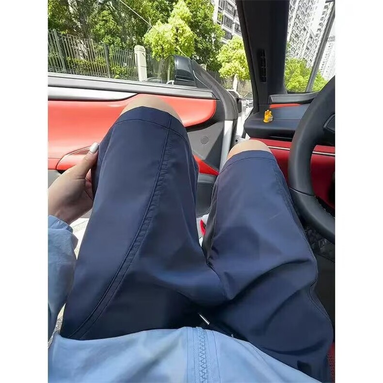 百搭文艺潮流流行无品牌原宿网眼透气运动短裤男夏季薄款冰丝新款图片