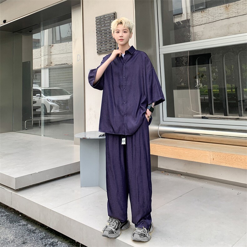 量大优供视频激光冰丝套装男CP69TZ-特p60,男装休闲套装,电商B371