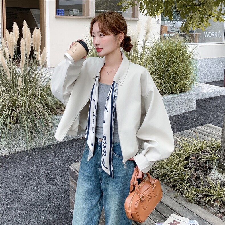 新品！翻领短外套带丝巾2C213-906-P155-K228,女装短外套,2C213