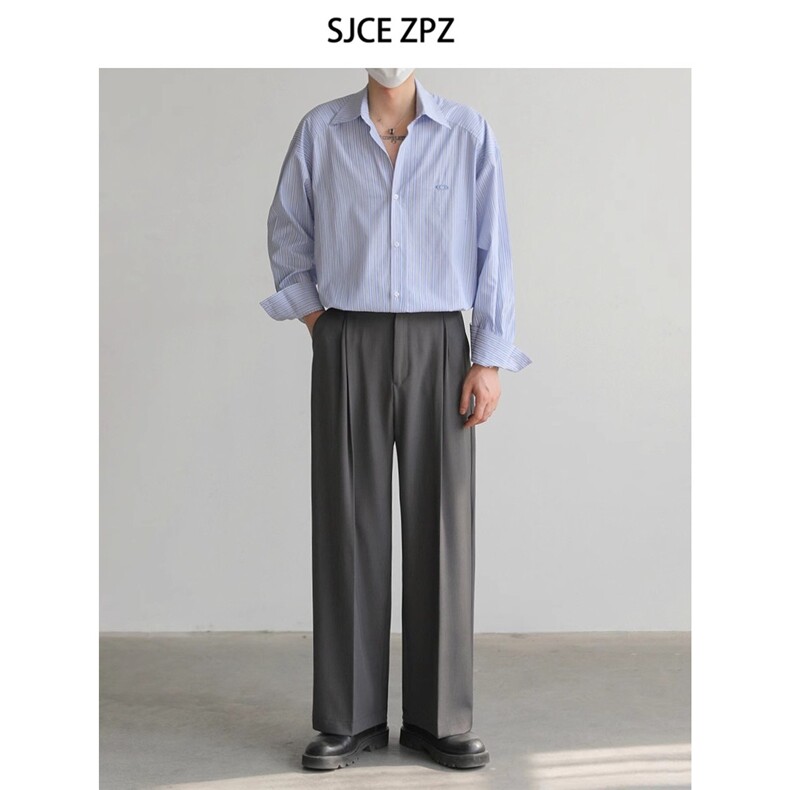 美式复古条纹衬衫设计感宽松衬衣男CA541-P37,男装衬衫,星座208-5