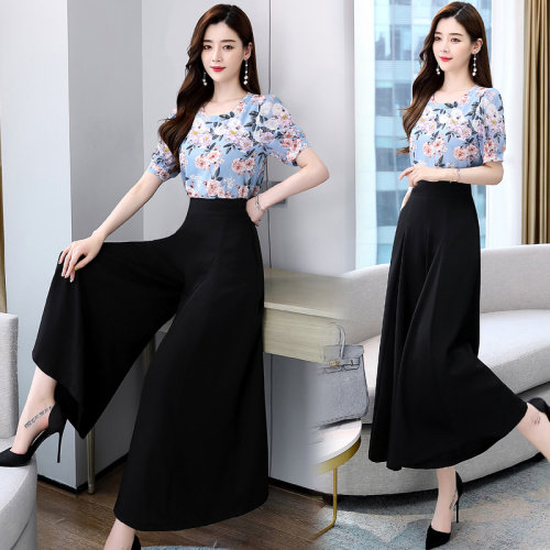 2024新款春装套装女显瘦女神范阔腿裤套装女时尚气质两件套,女装套装/套裙,韩美纤衣