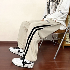 美式复古高街ins百搭休闲裤男潮流设计感宽松直筒裤K4864-P35，男装休闲裤，星座512-2