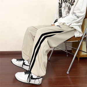 美式复古高街ins百搭休闲裤男潮流设计感宽松直筒裤 K4864-P35图片