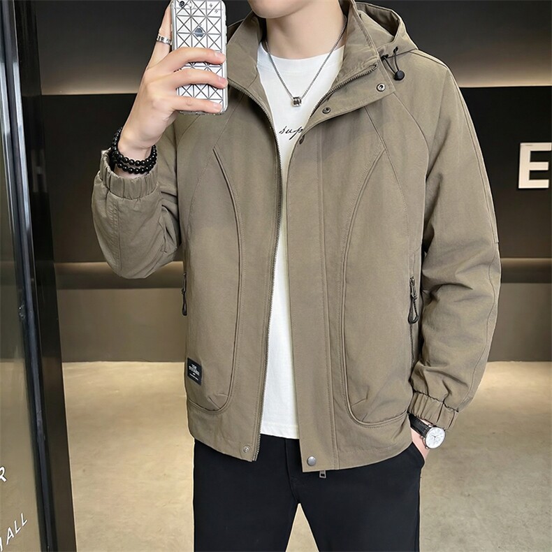 连帽长袖美式常规简约工艺夹克休闲外套百搭夹克S8614-P90,男装夹克,星座310B-3