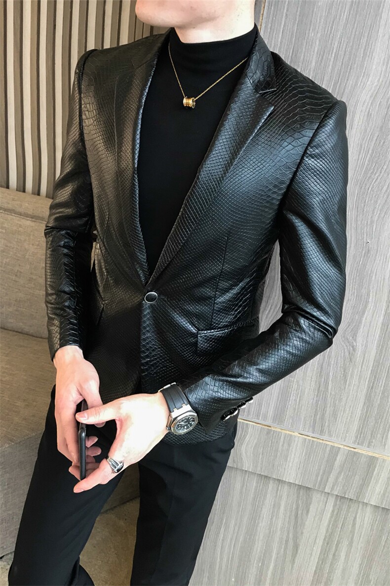 秋冬店主皮衣夹克西装单西修身西服A236-XZ-159-P130,男装夹克,电商A236