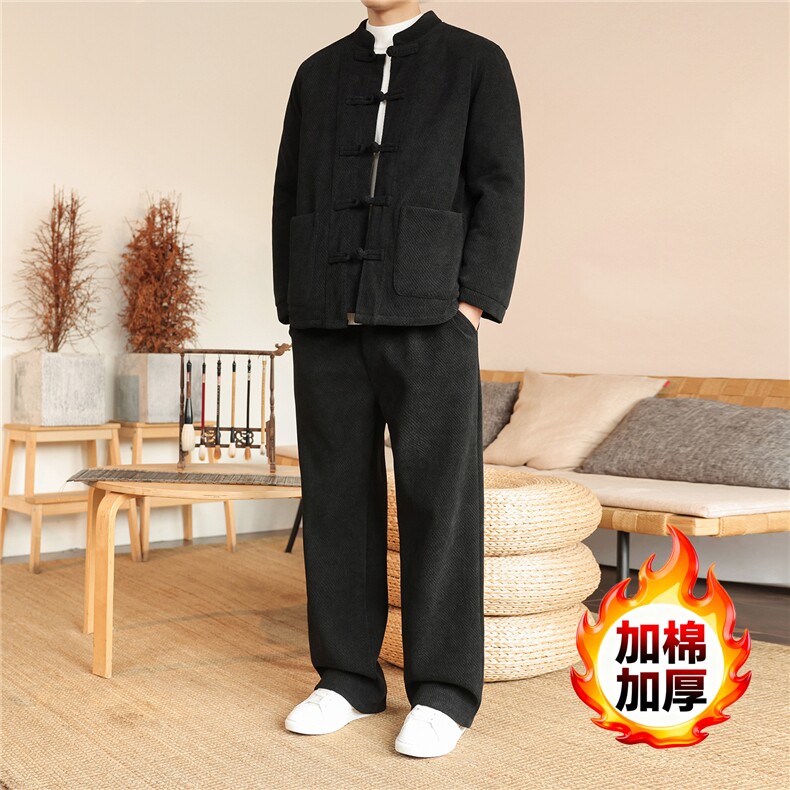 2025冬季风套装中式复古唐装棉衣棉绒保暖棉袄TZ2534-P205,男装棉衣,电商A008