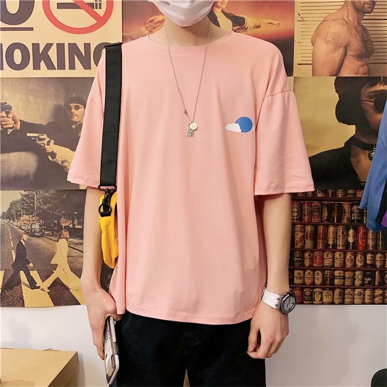 日系小清新五分袖T恤男女情侣装天气印花短袖恤衫INST631-P18,男装T恤,星座512-2