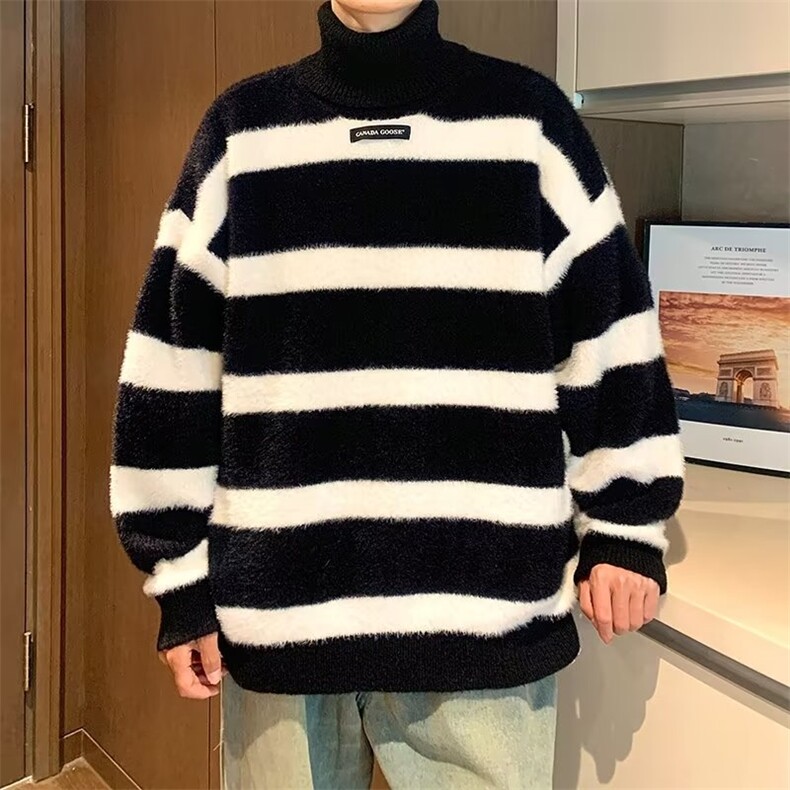 慵懒风打底内搭高级感上衣温柔条纹针织加厚毛衣女秋冬季2023,男装针织衫/毛衣,星座716-4