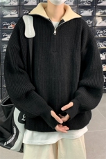 抖音直播！半高领拉链套头针织毛衣男外套男XH13-p55，男装针织衫/毛衣，电商B367