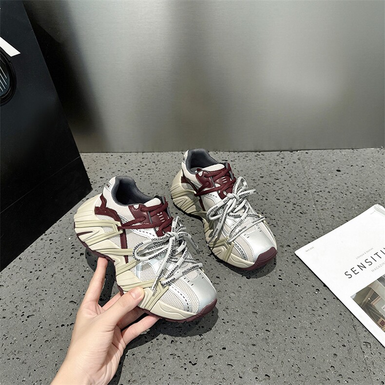 厚底老爹鞋女2024秋季新款韩版透气百搭轻便防滑休闲运动鞋潮,女鞋休闲鞋,电商A223
