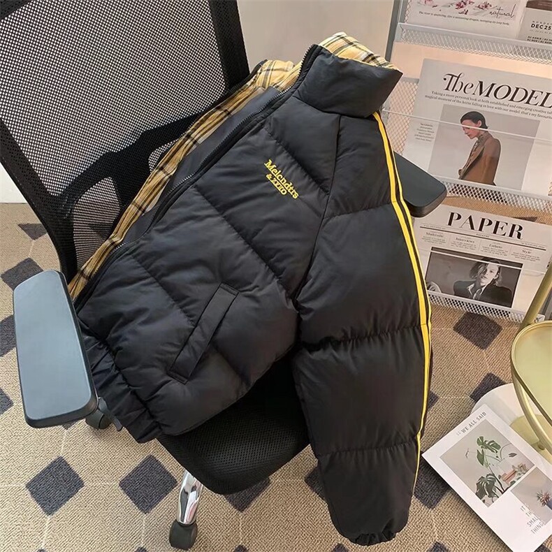 美式撞色格子拼接棉服外套潮牌设计感加厚保暖面包服TT27P85,男装棉衣,星座1013-5