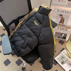 美式撞色格子拼接棉服外套潮牌设计感加厚保暖面包服TT27P85，男装棉衣，星座1013-5