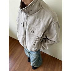 JK709-尺码M-3XL-P70-座山蟒工装外套秋季美式做旧宽松夹克，男装夹克，星座1811B