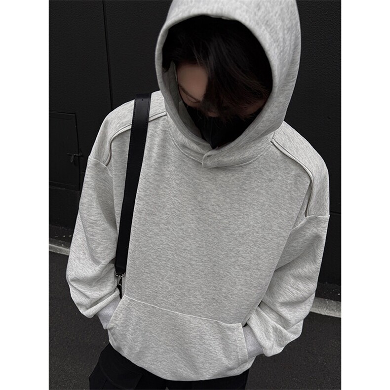 特批P36无差价春cleanfit连帽卫衣男设计感拉链大码百搭外套W5009,男装卫衣,电商A001