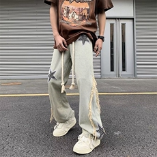 美式高街刺绣牛仔裤男潮牌个性显高休闲裤G192/P48，男装牛仔裤，电商D202-1