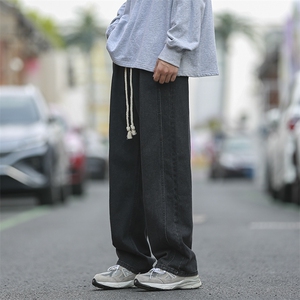 美式复古工装牛仔裤男款春秋季阔腿潮牌直筒宽松日系cityboy裤子图片