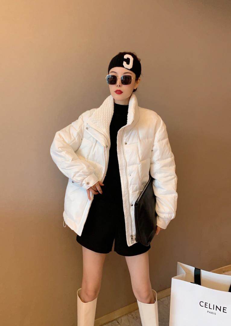 衣,时尚小清新,这件是两款面料拼接的大，，女装棉衣/棉服，时尚靓姿