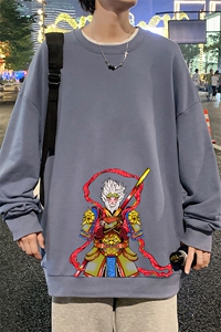 S6203-P28 加绒款-P33 秋季圆领卫衣男大码韩版宽松长袖外套图片