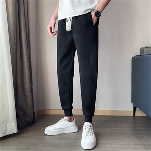 KK125-特P48控68小伙风春夏季新款男生光板休闲裤束脚纯色裤 黑首图片