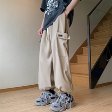 工装裤男春季潮流宽松阔腿裤男款休闲裤男装抽绳束脚裤子KD238，男装休闲裤，星座1116A-1（原606A）