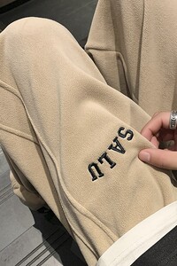 冬季新品大码双面摇粒绒刺绣束脚裤  M~5XL XZ604-K100-P50控68图片