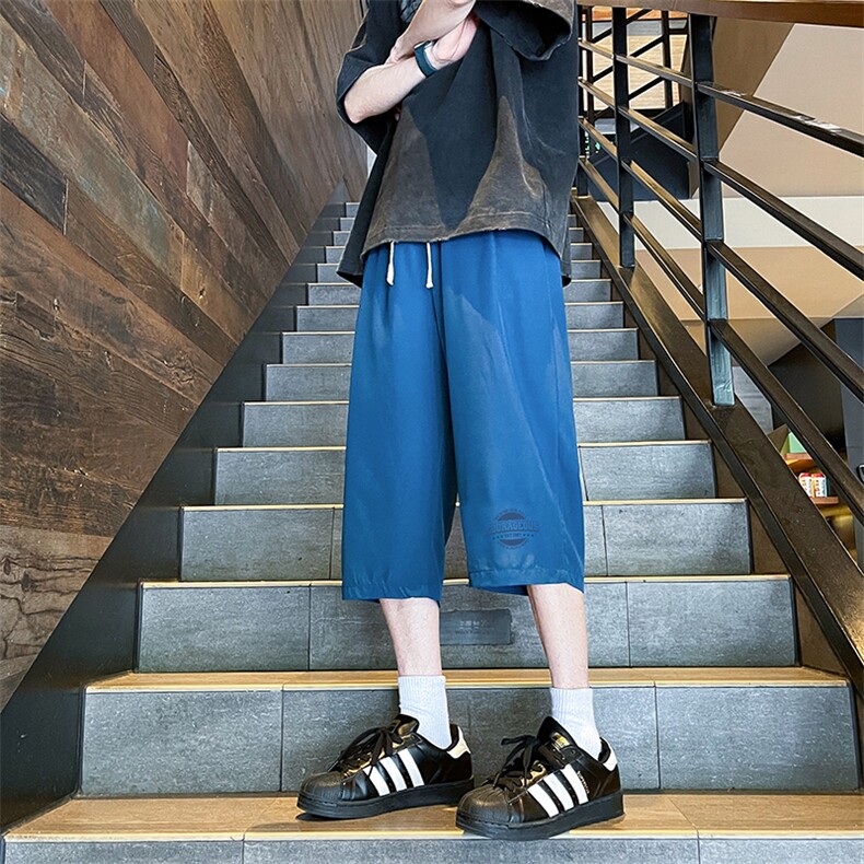 冰丝七分裤男大码速干短裤男五分裤港风风格QK72395-P25,男装休闲裤,电商A040