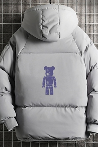 加厚加绒连帽衣男大码服男面包服男 MY16242-P100 网格挂拍图片