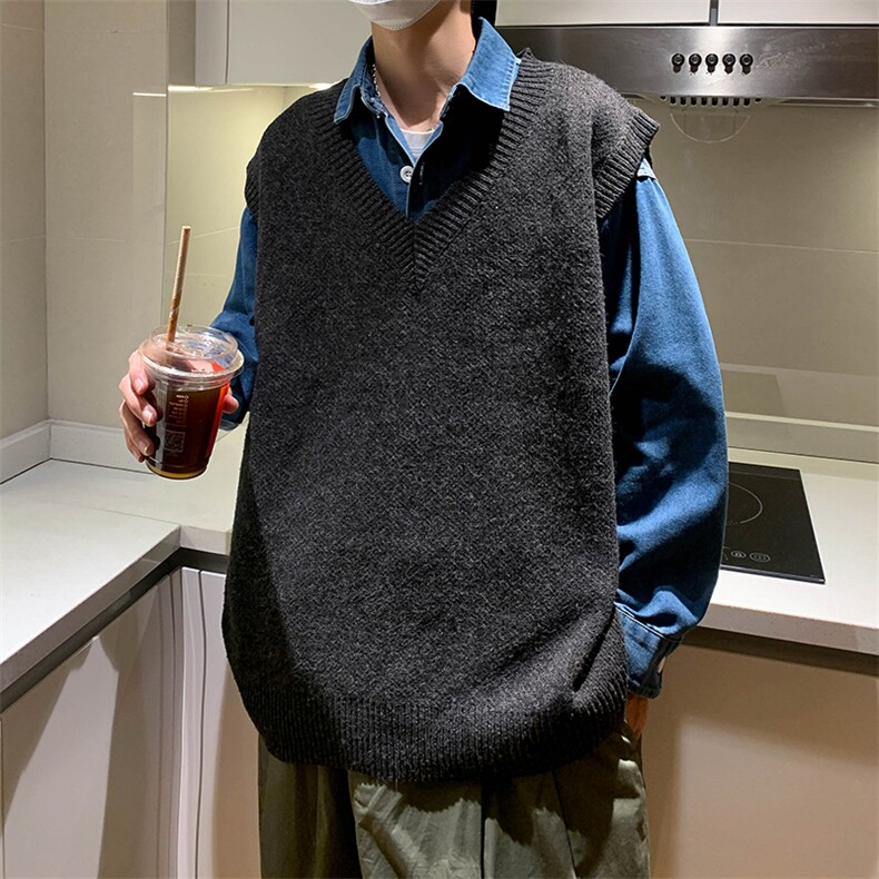M2206-P32纯色针织衫V领背心毛衣男生,男装针织衫/毛衣,星座1501-1