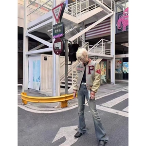 美式复古毛巾绣棒球服外套男女2025早秋新款百搭情侣潮牌夹克上衣图片