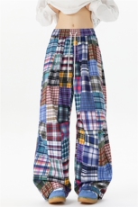 8XL-M美式废土风拼接裤痞帅阔腿裤嘻哈宽松休闲裤男K9125P58控78，男装休闲裤，电商D206-1