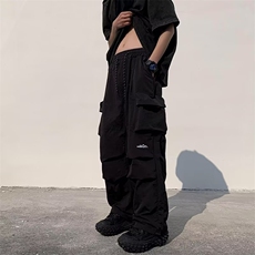 秋季美式宽松休闲裤男潮流大口袋工装直筒阔腿伞兵长裤K6625-P42，男装工装外套，星座412-3