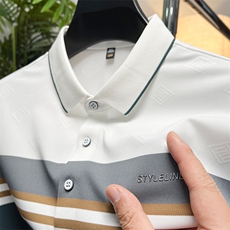 polo衫中年商务休闲男装夏季新款男士短袖T恤半袖翻领撞色上衣服，男装Polo衫，电商B212（原钱塘6029）