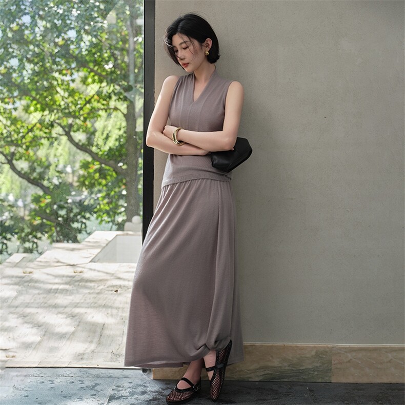 2025春秋新款羊绒裙女100纯山羊绒优雅气质休闲设计中长款半身裙,女装半身裙,江帆羊绒