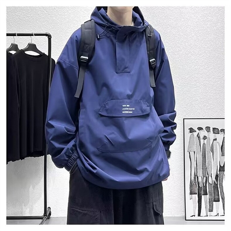 半拉链套头冲锋衣外套男春秋美式机能风工装卫衣日系cityboy夹克,男装夹克,星座506A