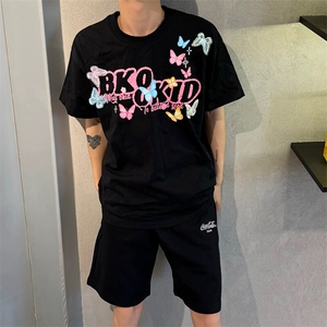 万针全刺绣工艺抖音得物高品质260克重磅纯棉双纱美式高街短袖T恤图片