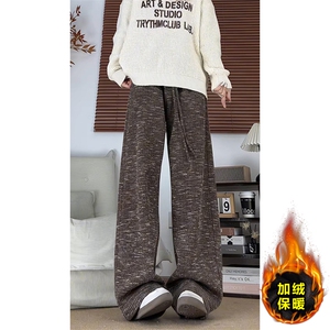 美式宽松阔腿裤垂坠感抽绳加绒加厚休闲裤男K8690JR（加绒）特P52图片
