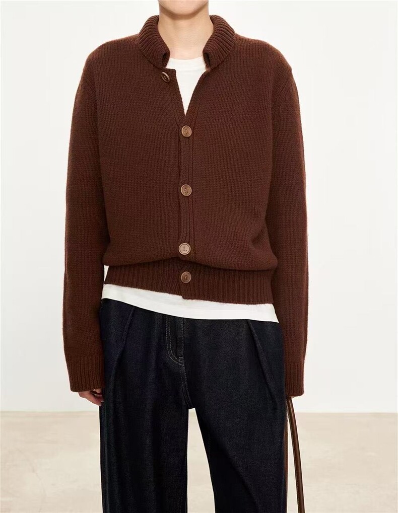 2025年秋季加厚时尚百搭通勤简约休闲加厚开衫，女装羊毛衫，洁纯羊绒