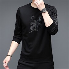 2023新款卫衣男士加绒上衣针织衫长袖T恤P59，男装针织衫/毛衣，电商D223-1