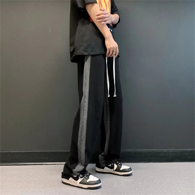 欧美vibe风裤子高街ins潮男设计感小众直筒痞帅炸街裤子K1962-p35,男装休闲裤,星座1008-2