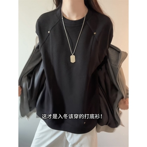 【现货五千件】肌理感设计稿银狐绒加绒圆领卫衣 特P3878图片