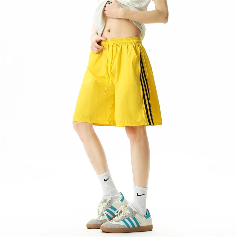 【现货】美式侧边拉链三条杠休闲短裤五分沙滩裤1XZ502-K836-P35,男装牛仔裤,星座502