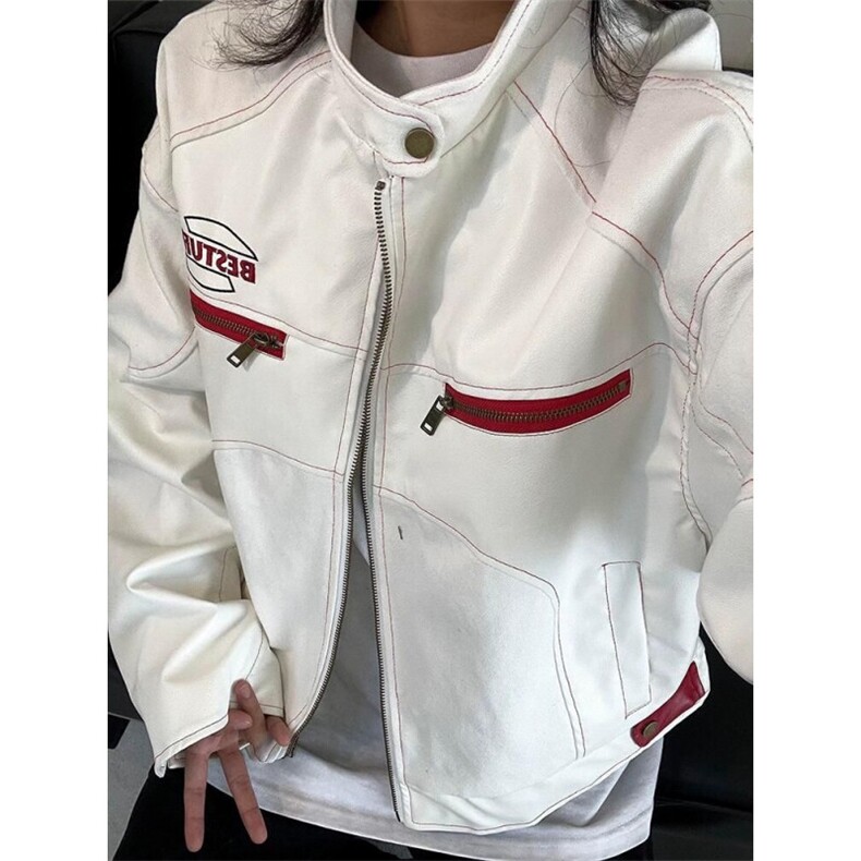 网络图现货美式高街皮衣机车服男女同款宽松潮牌夹克外套R966-P78,男装夹克,星座1005-6