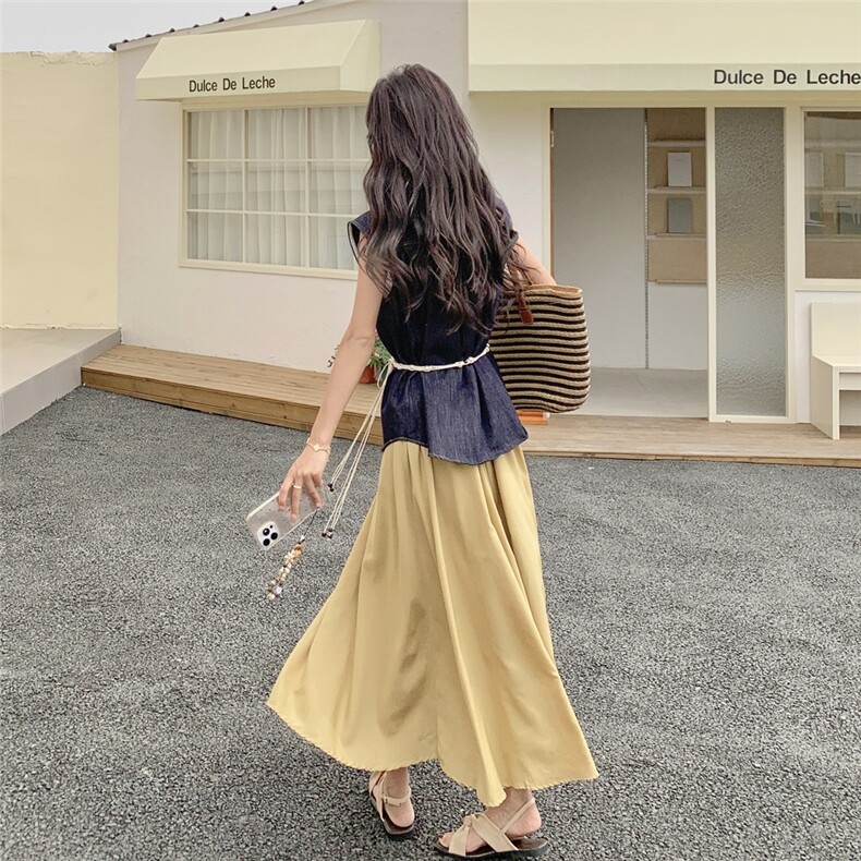 夏季新品薄款牛仔上衣+半身裙时尚套装2c307-8820-p155k218,女装套装/套裙,2C307