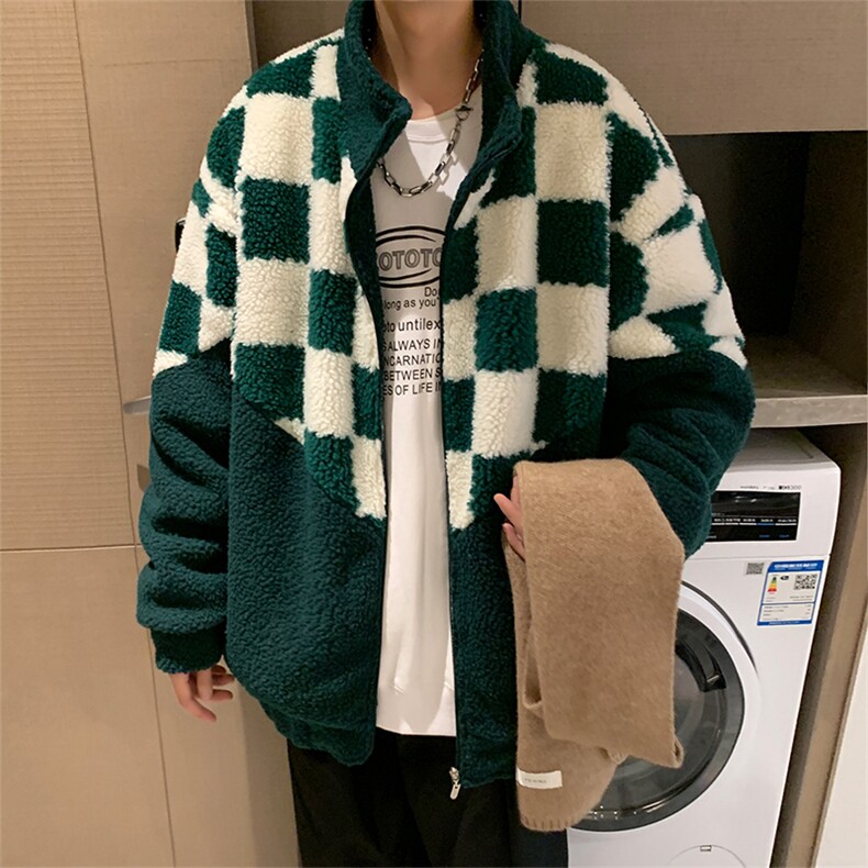 冬季羊羔毛外套男潮牌立领棉服棉衣A328P100控148,男装棉衣,电商A309