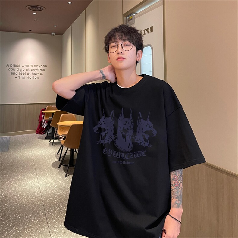 220g纯棉美式夏季短袖t恤男DT425-特批19,男装T恤,电商B370